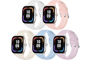 YHC Paquete de 5 correas de reloj para Amazfit GTS/GTS 2/GTS 2e/GTS 2 mini/GTS 3/GTS 4, correas de repuesto compatibles con Amazfit Bip/Bip Lite/Bip U/Bip U Lite/Bip S/Bip S Lite