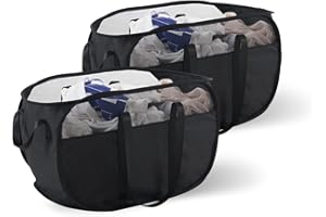 Epzia Faltbarer Wäschekorb, 2 Stück, 65L, mit 4 verstärkten Tragegriffen - Praktische Wäschesammler, leicht zu transportieren und zusammenklappbar