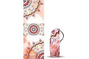 ZaKaBox, Yoga Mat Towel ，Non-slip Quick Dry Fitness Workout Base with Carrying Bag Washable Exercise Pad for Pilates Workout