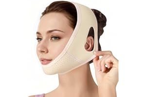 AONAT Réutilisable Masque En Forme De V, Masque de levage visage, Double Menton Masques Faciaux En V Pour Les Femmes, adaptée à un usage quotidien, Couleur de peau