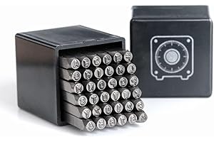 SEEDOR Punch Buchstabenstanzer-Set – alphanumerisches AZ/0–9 Stempelset aus gehärtetem Stahl zum Prägen von Metall, Leder und Holz, hochwertiges Stempelset