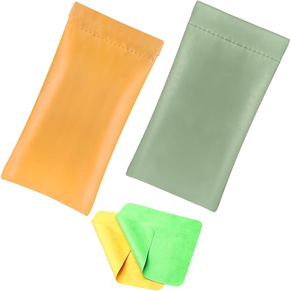 3 Custodie Morbide Per Occhiali Con Panno Pulente – Apertura Pop-up Elastica, In Pelle PU E Velluto – Universale - 3