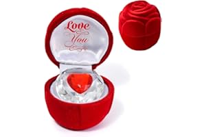 ERWEI Romantic Gifts for Women Crystal Diamond in Rose Box Love Gifts for Girls Glass Red Diamond Figurines Birthday Gifts for Classmate