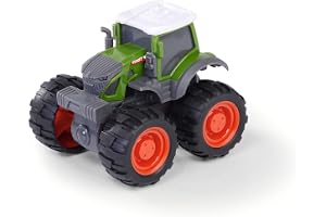 Dickie Toys 203731000 - Fendt Monstertruck Traktor - Monstertruck med Friktionsmotor och Fyrhjulsdrift, 9cm, Från 3 år