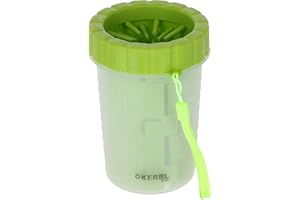 Kerbl Pet Pfotenreiniger, grün, 11 cm, Ø9 cm, Hundepfoten Reiniger, Katzenpfoten Reiniger, Kunststoff, Hunde, Katzen