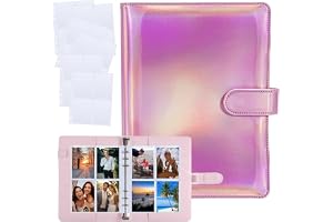Fotokortbindare, kpop Binder A5 Fotokorthållare, 120 Fickor, 4 Fickor, 30 Sidor, Fotoalbum 6 Ringboksalbum PU Läder, Samlaral