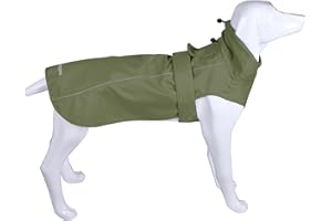 MAMORE Adjustable Waterproof Dog Raincoat for Dogs,Lightweight Pet Rain Jacket Puppy Clothes with Reflective Strip for Small Medium Large Dogs(Arm Green, Medium)
