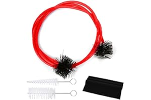 OHLING Kit de Limpieza y Cuidado de Trompeta, Cepillo De Limpieza De Tubo Cepillo de Válvula Cepillo Flexible con Paño de Limpieza Para Trompeta Bombardino, Tuba, Rojo