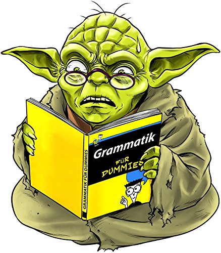 Star-Wars-Lustiges-T-Shirts-Yoda-Grammatik-fr-Dummies-Star-Wars-Parodie