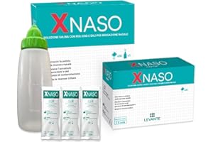XNASO Lavaggio Nasale Adulti e Bambini 240ml+30 Bustine Soluzione Salina con PEG 3350 e Sali Minerali Irrigatore Nasale con Flacone Riutilizzabile Pulizia Naso Adulti e Lavaggi Nasali Bambini