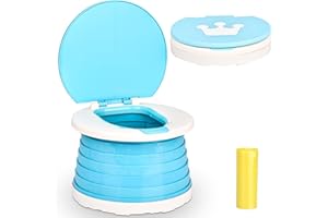 NathrBTV Bebé Inodoro Portatil Plegable Inodoro Infantil Entrenamiento para Bebés con Orinal de Viaje al Aire libre en Interiores con Bolsas de Basura