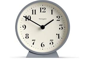NEWGATE® Theatre mantel clock | Modern classic round design | French navy | Contemporary style for desk, table, shelf or bedside