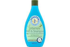 ‎PENATEN Penaten Intensiv Bad & Shampoo mildes Baby Bad & Baby Shampoo mit Vitamin E & natürlichem Olivenblattextrakt für trockene Babyhaut, 400ml