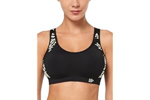 Yvette Sport BH Damen Starker Halt Große Größen Gekreuzt Rücken Gepolstert Fitness Lauf Joggen Yoga Bra