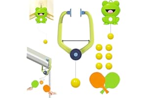 NNOUONN Door Ping Pong Set Game, 6-Piece Doorframe Ping Pong Balls, Hanging Table Tennis Sets Trainer with Racket and Balls, Hand-Eye Coordination Games for Fun
