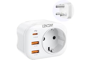 LENCENT Reseadapter Sverige/EU till Sydafrika, Typ M Travel Adapter
