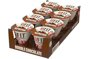 UFIT 25g Protein Pudding, No Added Sugar, Low in Fat, Double Chocolate Flavour (Box of 8 x 250g)