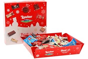 Loacker, Best of Moments Winter 400g, Edizione 2025, Mix di Bontà a Base di Wafer al Cioccolato in Formato Mini, Idea Regalo per ogni Occasione, Party Box con Vassoio, Confezione con 44 Monoporzioni