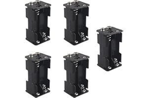 HALJIA 5 Pezzi 4 × 1.5V AA Portabatterie, Scatola Portabatteria in Plastica Scatola Portabatteria per 4 X AA 4AA 6V 4 Slot Scatola Batteria su due lati