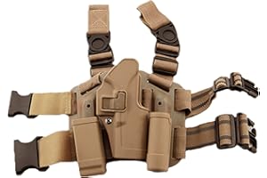 JOYASUS Étui de Jambe de Baisse de Pistolet Tactique Airsoft Tactique réglable étui de Jambe Droite de Cuisse avec Pochette de Lampe de Poche de Magazine pour Glock 17 19 22 23 31 32