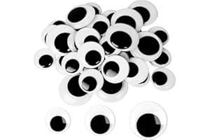GEBETTER 36pcs Ojo Manualidades Grandes 35mm 40mm 50mm Pegatinas Ojos Móviles Ojos Autoadhesivo para Bricolaje Artesanía Juguete Muñecas Accesorios (Grande)
