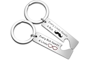 MYSOMY Bob and Linda Belcher Lovers Gift Every Linda Needs A Bob Burger Anniversary Day Matching Keychain Set Belcher Family Lovers Jewelry for TV Show Fan