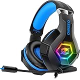 Cuffie Gaming per PS4 PS5 PC Xbox One, Cuffie con Microfono Cancellazione del Rumore, 3D Surround Sound, Cuffie Comfort con L