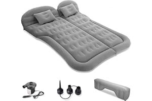 Ergocar Materassino Gonfiabile SUV MPV Floccaggio Materasso Letto per Auto con Pompa per Il Campeggio, Escursionismo, Piscina, Spiaggia, Viaggiare (Grigio)