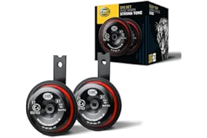 HELLA Clacson,STYLE HORN S90 SET,12V,111dB(A),Gamma frequenze,350/415Hz,Tono alto/Tono basso,elettrico,Attacco piatto ad innesto,Quantità,2,3AM 922 000-971
