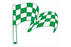 JINTORA Adesivo per Auto - Bandiera a Scacchi - 108x99 mm - JDM - Die cut - Auto - Finestra - Laptop - Tuning - Verde