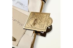 ANATTASOUL Clip per Quaderno da Viaggio in Lega Vintage con Tema Caffè in Metallo Bronzo Antico Midori Clip Decorative per Raccoglitori di Pagine di Diario per Viaggiatori