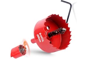 XYZDOUBLE Broca de Sierra de Corona Bimetálica 60mm Coronas Perforadoras HSS para Madera Metal Aluminio Acero Inoxidable Plásticos y Mucho Más