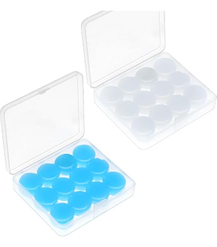 12 Paia Di Tappi Per Orecchie In Silicone Morbido - Riutilizzabili, Impermeabili, 27 DB Di Riduzione Del Rumore, Con Custodia (Blu E Arancione) - 3