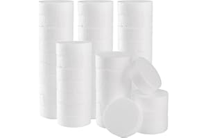 ZOOFOX Schaumstoff-Kreise zum Basteln, 7,6 cm große Polystyrol-Schaum-Scheiben, runder Bastelschaum für DIY-Kunst, Skulptur, Modellierung, Kinderklasse, Blumenarrangement, 48 Stück