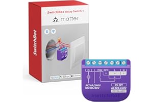 SwitchBot Przełącznik Wi-Fi kompatybilny z Alexa/Apple Home/Google Home/Matter(wymagany koncentrator), moduł przekaźnikowy z wbudowanym repeaterem Bluetooth i suchym kontaktem, 2,4 GHz, 16 A