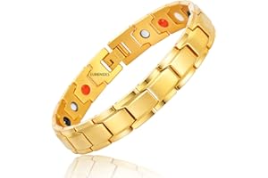 EUMENIDES Cavigliera Magnetica Da Uomo, Cavigliera Magnetica In Acciaio Al Titanio A 4 Elementi.9,45 In/24cm