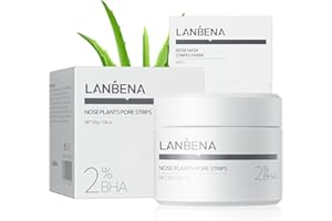 Eliminador de puntos negros, removedor de cabezas negras LANBENA de la cara, removedor de cabeza negra, tiras de nariz para puntos negros (1 onza)