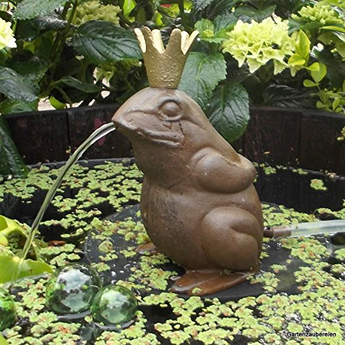 Wasserspeier "Froschkönig" aus Gusseisen 19 cm