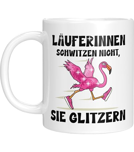 Trendation Joggen Tasse – Lustiger Spruch 'Lass Mich Einfach Joggen', Beidseitig Bedruckt, Spülmaschinenfest