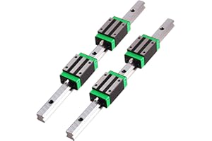 GooEquip Guía lineal 2 unidades HGR15 1500 mm riel lineal con 4 bloques deslizantes para impresora 3D, máquinas CNC, dispositivos eléctricos, máquinas médicas