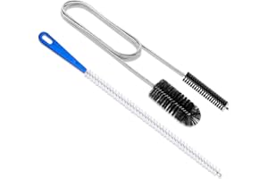 Quelcc Drain Cleaner Spiral, Double Head Pipe Cleaning Brush, Stainless Steel Duct Cleaner, Drain Brush, Drain Cleaner Sticks, Flexible Cleaning Brush for Pipes for Wide Pipes, Ducts, etc