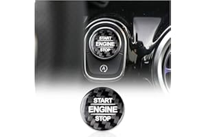 KUNGKIC Carbon Fiber Car Engine Start Stop Button Cover Trim for Mercedes Benz W177 GLB X247 W247 GLE W167 GLS X167 W464 CLA C118 AMG Accessories (Black)