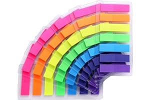 DDSHUN Pennarelli appiccicosi Strisce adesive Note adesive Etichette scrivibili Segnapagina Pellicola di plastica trasparente Note adesive Schede indice trasparenti Bandiere Note - Set da 5 (980 pezzi)
