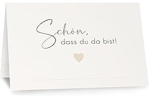 ‎LUFTUNDLIEBE luftundliebe 50 Tischkarten Hochzeit, Namensschilder Hochzeit, Platzkarten Hochzeit, Tischkarten Geburtstag, Namenskarten Hochzeit – Heart