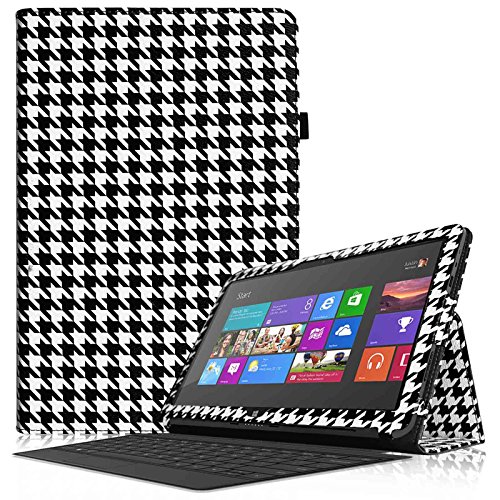 Fintie Schutzhülle Flip Case mit Stylus Halterung für Microsoft Surface RT/Surface 2 26,9 cm nicht kompatibel mit Windows 8 Pro - - ZG-Houndstooth Schwarz Surface 2 / Surface RT