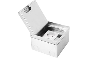 FOCKETY Kit de toma de piso, 16 A AC250 V, receptáculos de piso de acero inoxidable, toma de piso empotrada con enchufes dobles estándar de la UE, enchufes de piso para tomas de corriente