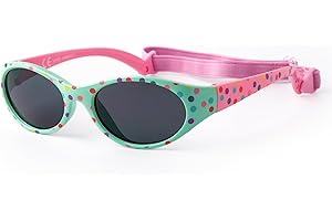 Kiddus Sonnenbrille für Kinder, Kleinkind Mädchen und Jungen, Alter von 2 bis 4 Jahren, UV400 Sonnenfilter CAT3, aus Gummi, BPA-frei, verstellbares und abnehmbares Band