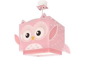 Dalber Lámpara De Techo Colgante Infantil Little Pink Owl Búho Rosa