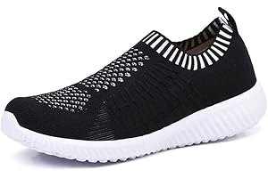 TIOSEBON Women Trainers Athletic Slip On Lightweight Walking Shoes - Breathable Running Sneakers