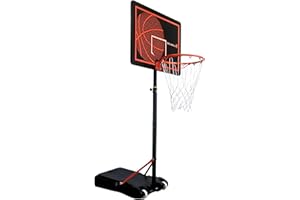 Bee-Ball Height Adjustable Basketball Hoop and Stand | Height 1.6-2.1 Meters | Superior UV Resistant PE Backboard | Portable Basketball Hoop and Stand for Kids and Adults
